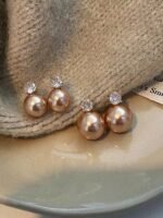 Grey & White pearl classic delicate earrings