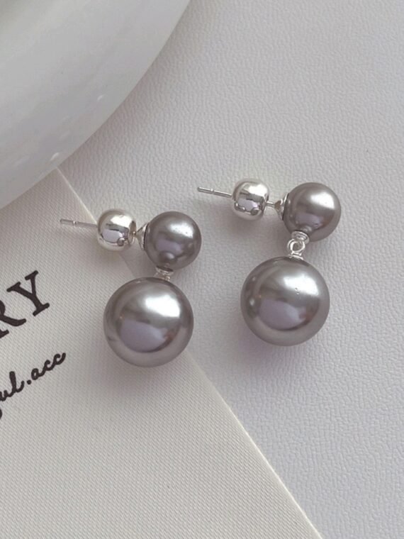Elegant double pearl earrings