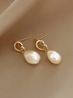 Knot pearl cute earrings