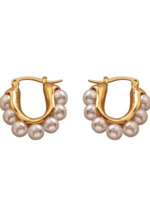 Pearl & metal earring loop