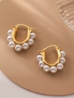 Pearl & metal earring loop