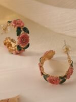 Enamel colorful earring loops