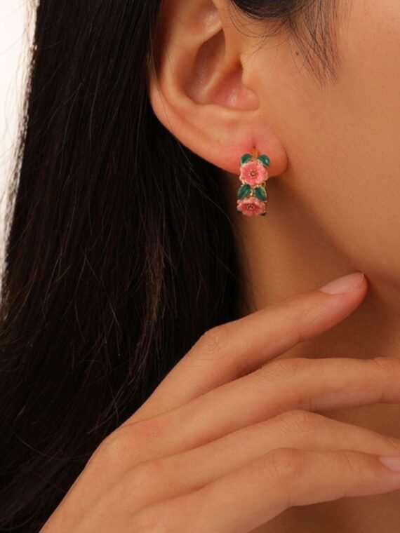 Enamel colorful earring loops
