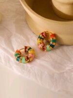 Enamel colorful earring loops