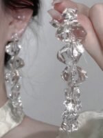 Ice cube shimmering earrings