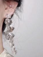 Ice cube shimmering earrings
