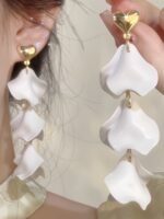 White petals earrings