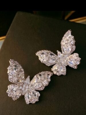 Butterfly rhinestone earrings