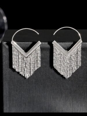 Metallic tassel earrings