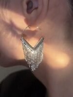 Metallic tassel earrings