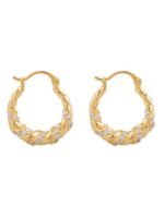 Rhinestone metallic loop earrings