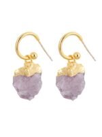Amethyst metallic earrings