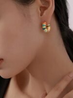 Enamel colorful earring loops