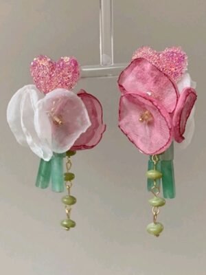 Colorful floral earrings